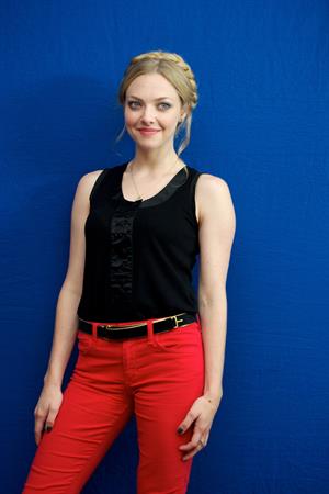 Amanda Seyfried portrait In Time press conference in Beverly Hills on October 15, 2011