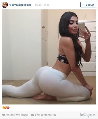 Tracy Saenz taking a selfie and - ass