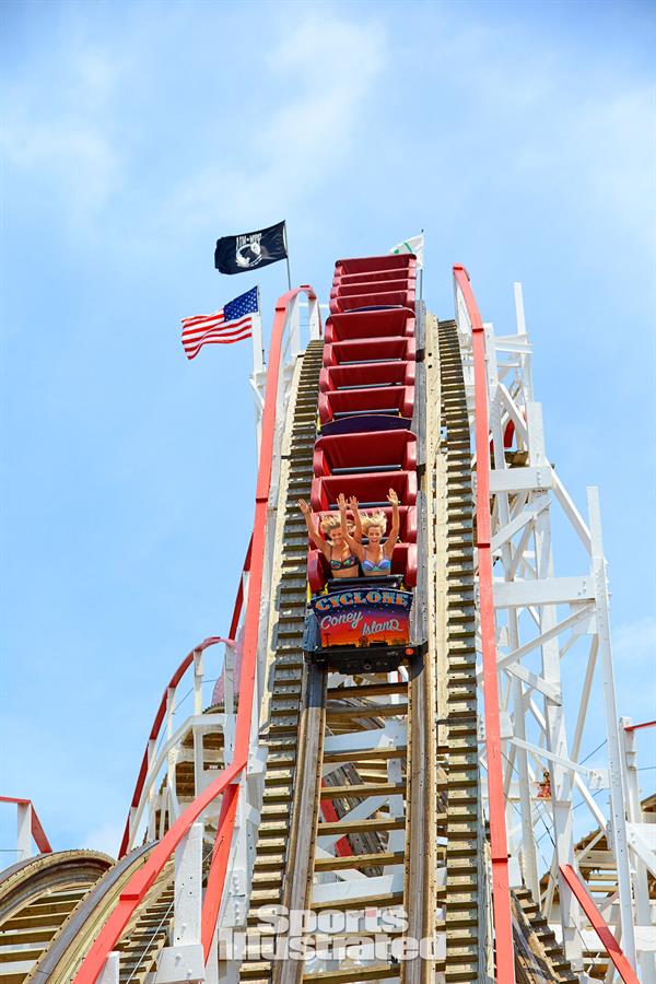 Hailey Clauson at Coney Island Photoshoot for Sports Illustrated