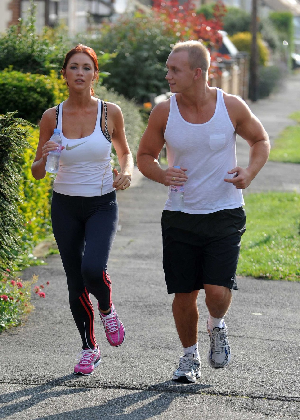 Amy Childs out jogging in Essex on August 1, 2011