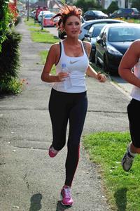 Amy Childs out jogging in Essex on August 1, 2011