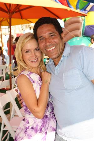 Angela Kinsey attending the Furry Vengeance premiere on April 18, 2010