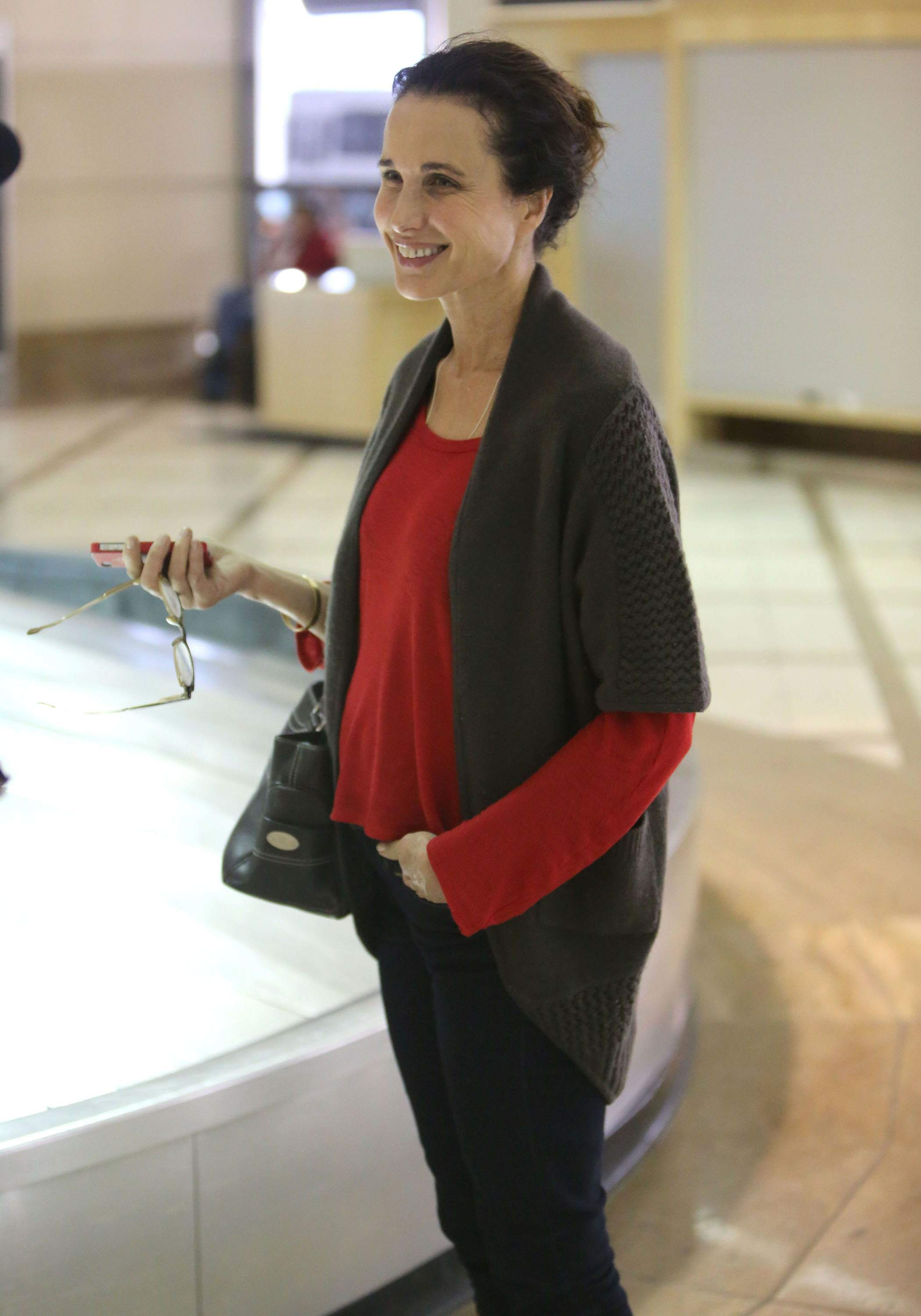 Andie MacDowell arriving on a flight at LAX airport December 7, 2012 
