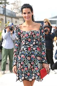 Angie Harmon Valentino fashion show at Paris Fashion Week on Oct. 1, 2013 