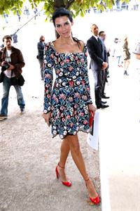 Angie Harmon Valentino fashion show at Paris Fashion Week on Oct. 1, 2013 
