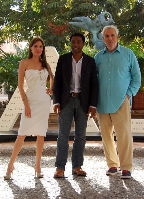 Angelina Jolie promoting her new movie Salt in Mexico on June 30, 2010