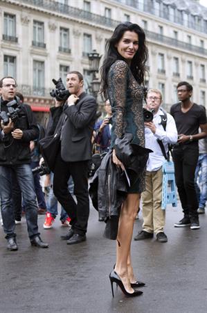Angie Harmon Stella McCartney fashion show at Paris Fashion Week on September 30, 2013 