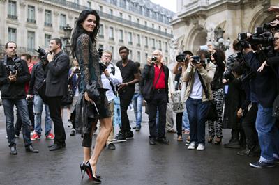 Angie Harmon Stella McCartney fashion show at Paris Fashion Week on September 30, 2013 
