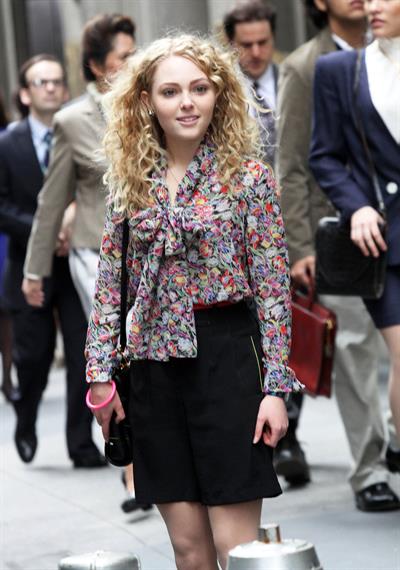 AnnaSophia Robb on the set of The Carrie Diaries in New York City on March 24, 2012