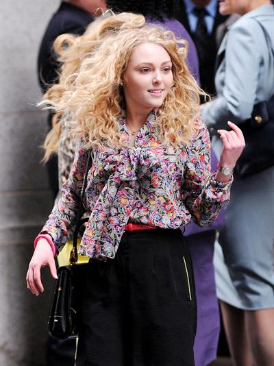 AnnaSophia Robb on the set of The Carrie Diaries in New York City on March 24, 2012