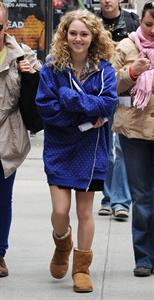 AnnaSophia Robb on the set of The Carrie Diaries in New York City on March 24, 2012