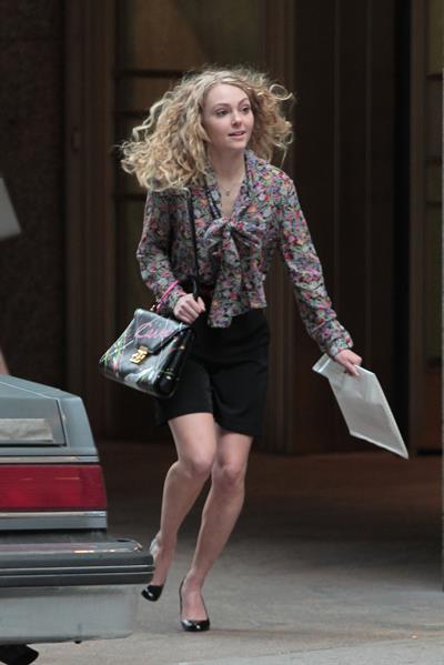 AnnaSophia Robb on the set of The Carrie Diaries in New York City on March 24, 2012