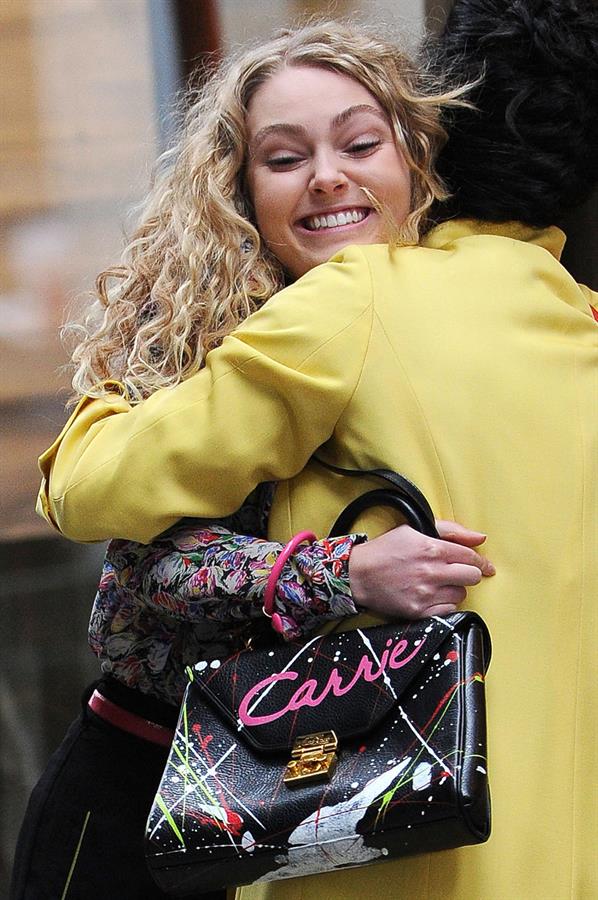 AnnaSophia Robb on the set of The Carrie Diaries in New York City on March 24, 2012