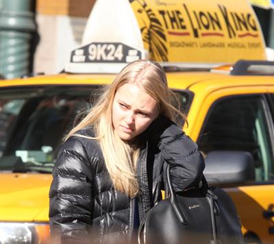 AnnaSophia Robb walking to the subway in Soho 11/11/12