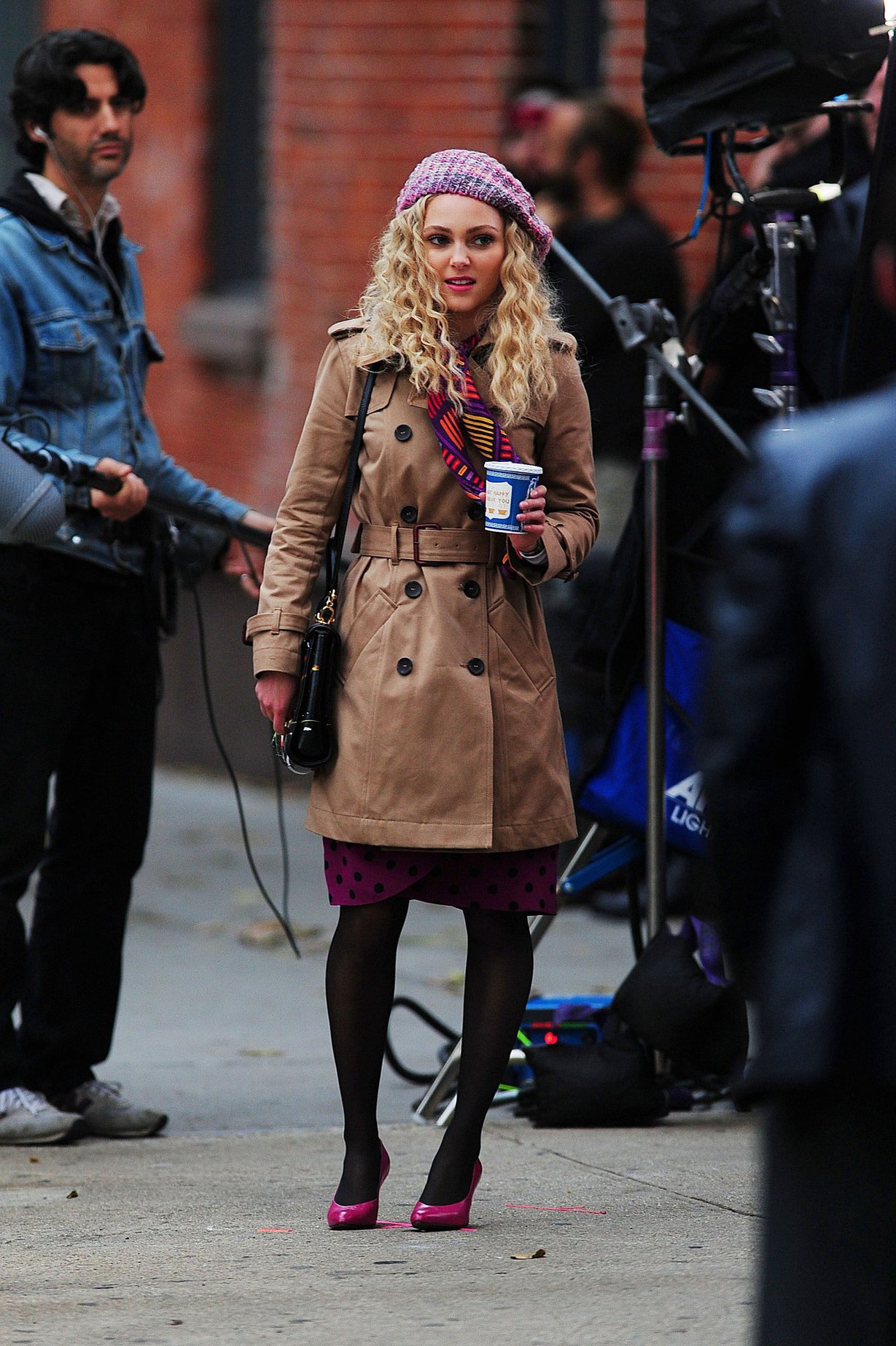 AnnaSophia Robb set of The Carrie Diaries in NYC 10/26/12 