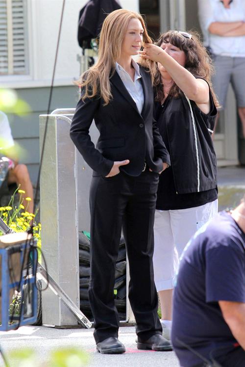Anna Torv on the set of Fringe in Vancouver Canada on August 2, 2011