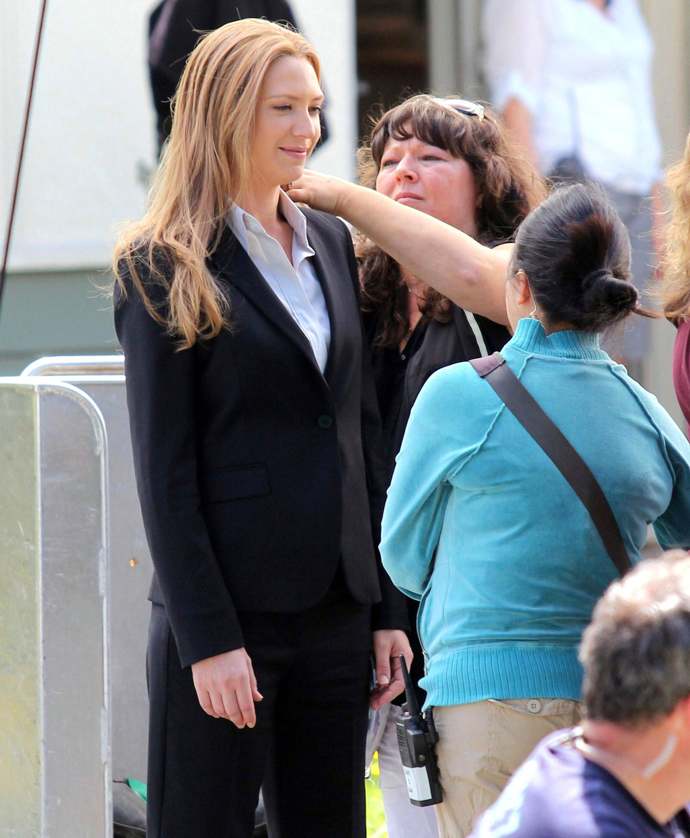 Anna Torv on the set of Fringe in Vancouver Canada on August 2, 2011