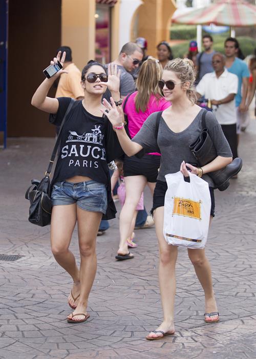 Ashley Benson and Vanessa Hudgens at Busch Gardens in Tampa Bay on March 3, 2012