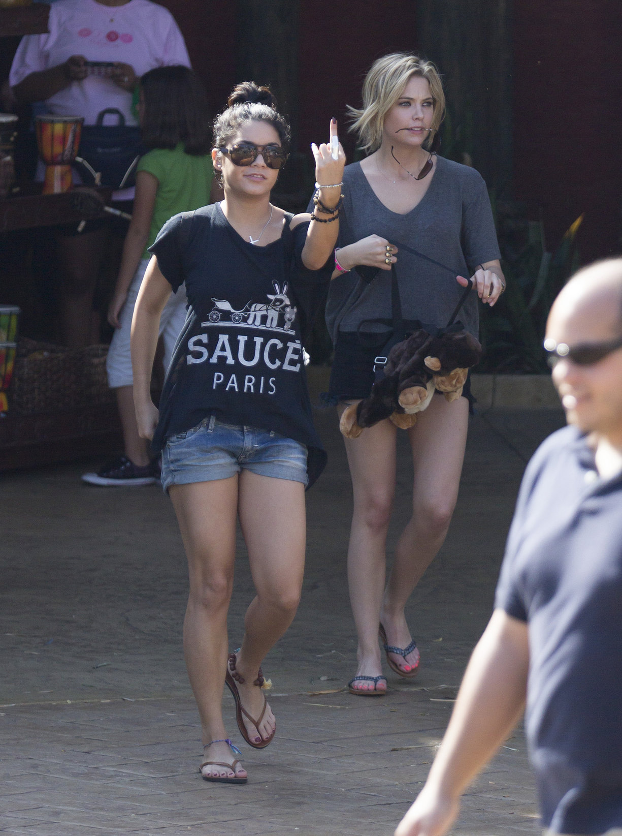 Ashley Benson and Vanessa Hudgens at Busch Gardens in Tampa Bay on March 3, 2012