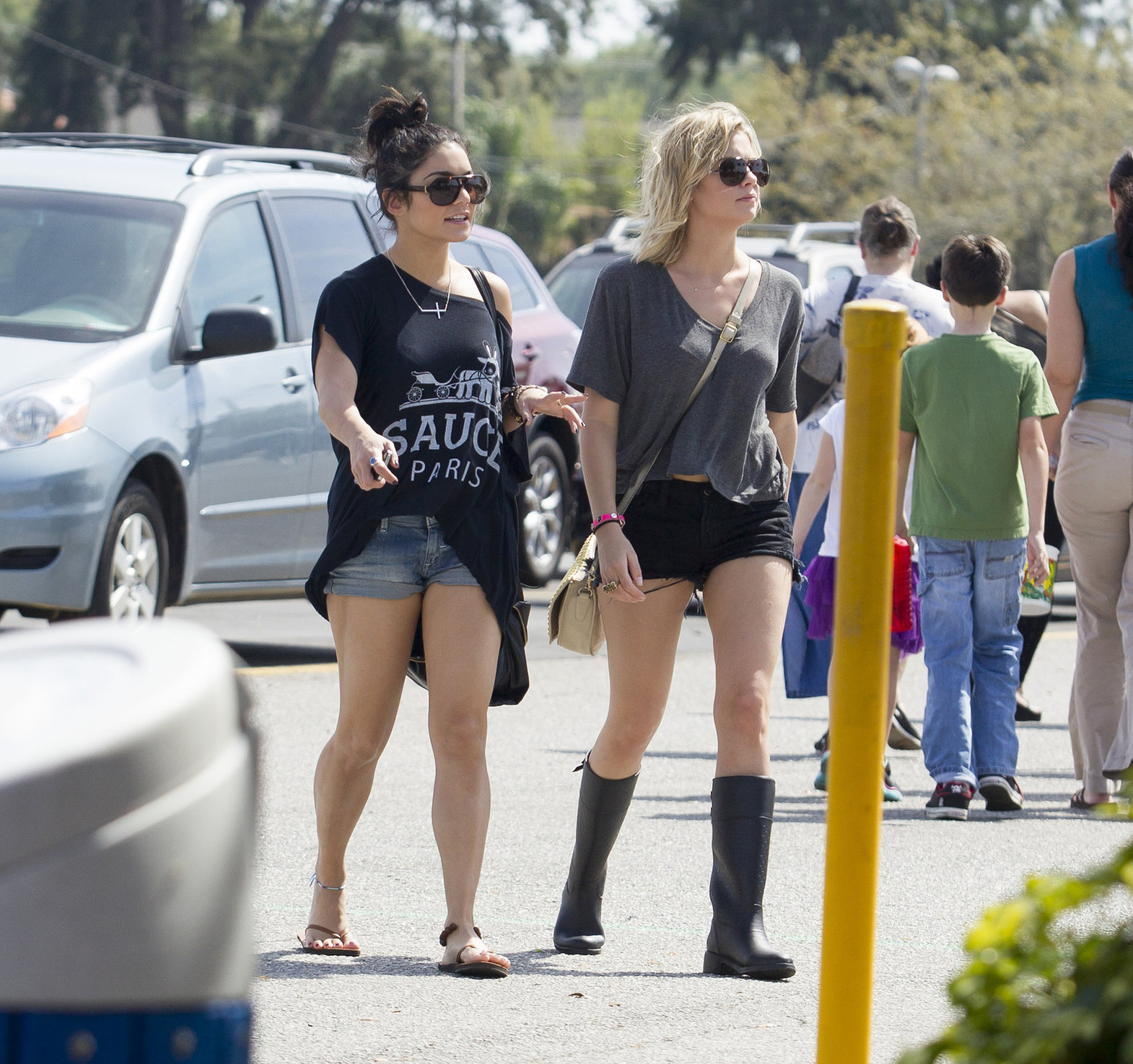 Ashley Benson and Vanessa Hudgens at Busch Gardens in Tampa Bay on March 3, 2012