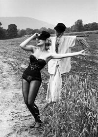 Julie Newmar in lingerie