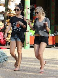 Ashley Benson and Vanessa Hudgens at Busch Gardens in Tampa Bay on March 3, 2012