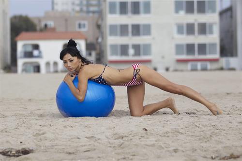 Bai Ling American-flag Bikini On Beach Los Angeles (10/04/12) 