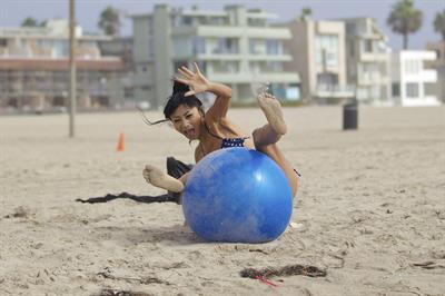 Bai Ling American-flag Bikini On Beach Los Angeles (10/04/12) 