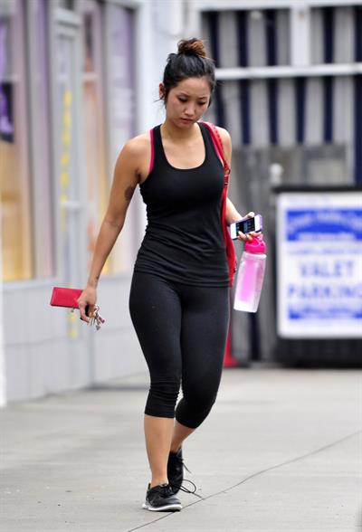 Brenda Song arrives at the gym in Studio City 11/29/12 