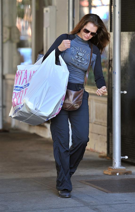 Brooke Shields shopping at The Container Store in NYC October 3, 2012 
