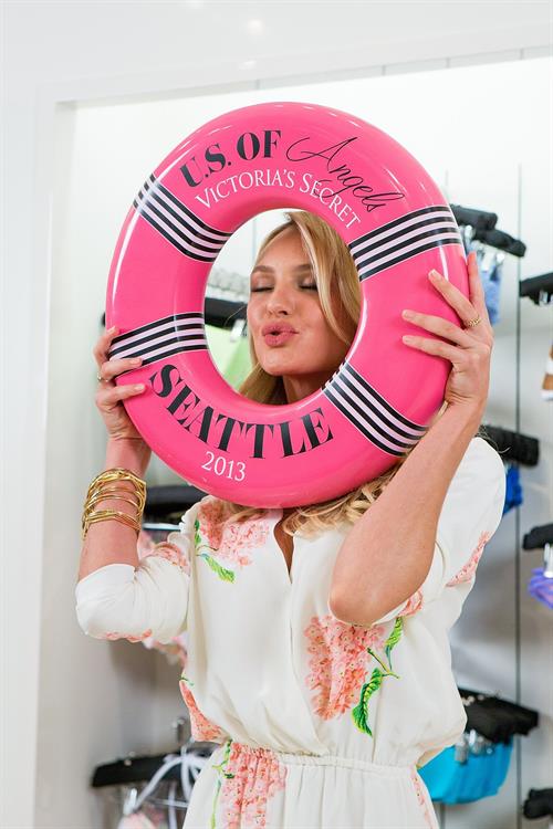 Candice Swanepoel Victoria's Secret U.S. Of Angels Swim Summer Tour Stops In Bellevue, Washington on July 10, 2013 