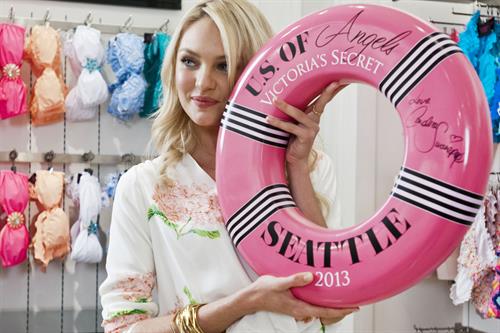 Candice Swanepoel Victoria's Secret U.S. Of Angels Swim Summer Tour Stops In Bellevue, Washington on July 10, 2013 