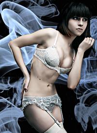 Neon Lynxie in lingerie