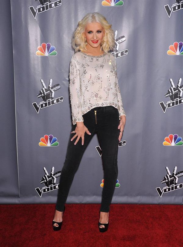 Christina Aguilera At the premiere of the Leve Shows at The Voice Season 5 on November 7, 2013