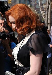 Christina Hendricks outside her hotel in New York City on March 22, 2012