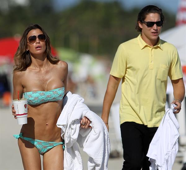 Claudia Galanti bikini candids in Miami Beach 12/6/12 