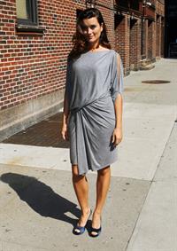 Cote De Pablo outside the Ed Sullivan Theater for Letterman on April 25, 2011 