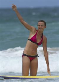 Daniela Hantuchova bikini beach surfing candids in Brisbane, Australia, December 26, 2012 