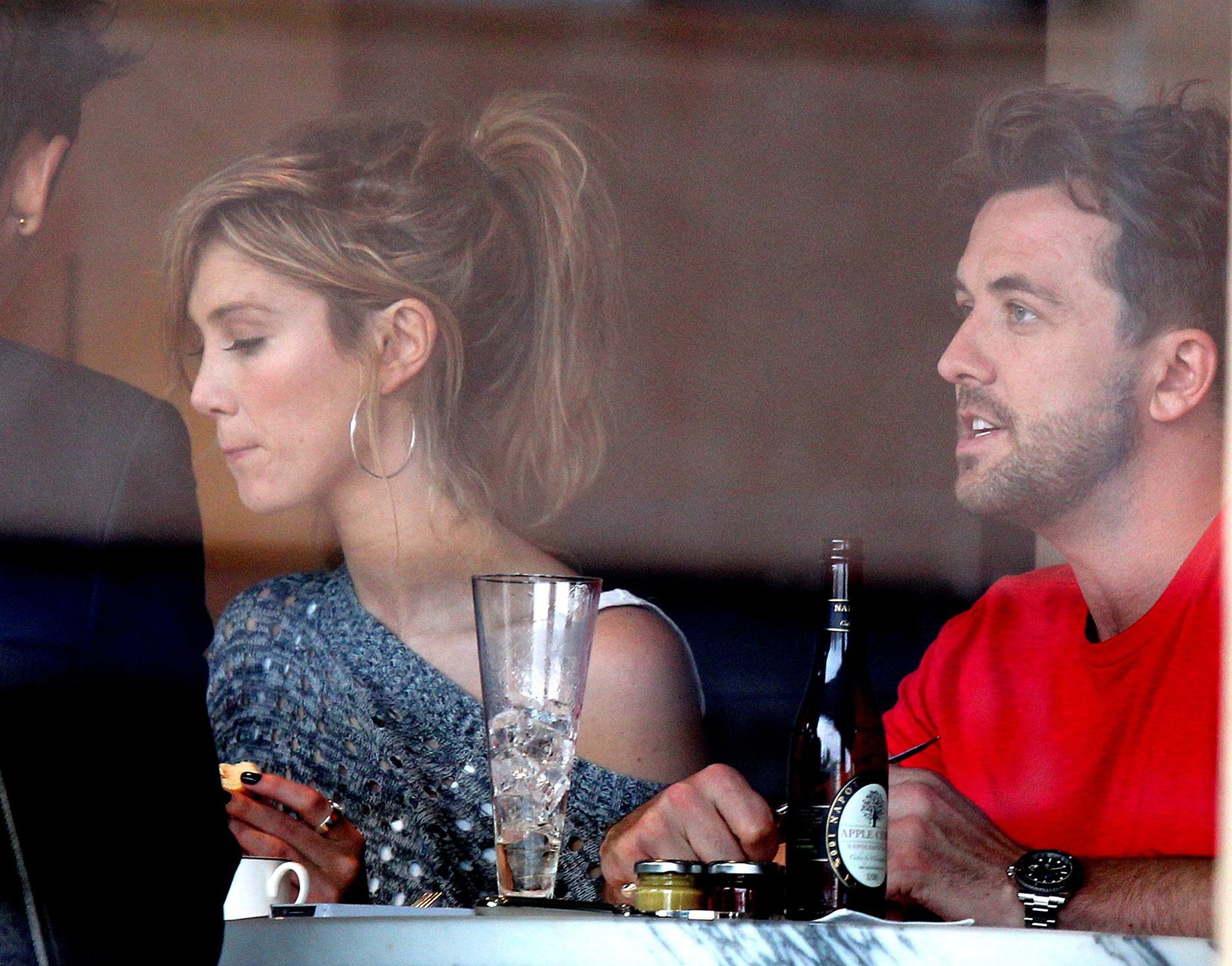 Delta Goodrem Spotted with boyfriend Darren McMullen and friends at Sydney's Park Hyatt Hotel, Sydney, Australia 