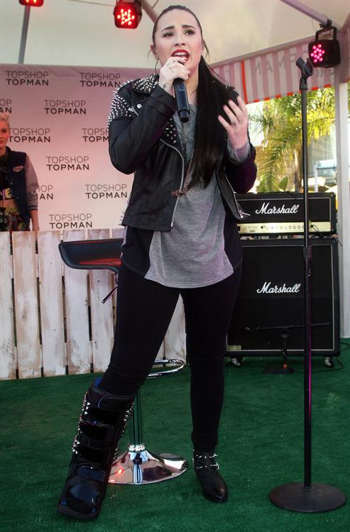 Demi Lovato Topshop Topman LA Grand Opening at The Grove in LA 2/14/13 