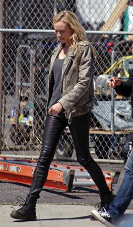 Diane Kruger On the set of her new Movie 'The Bridge' in Los Angeles on April 16, 2013 