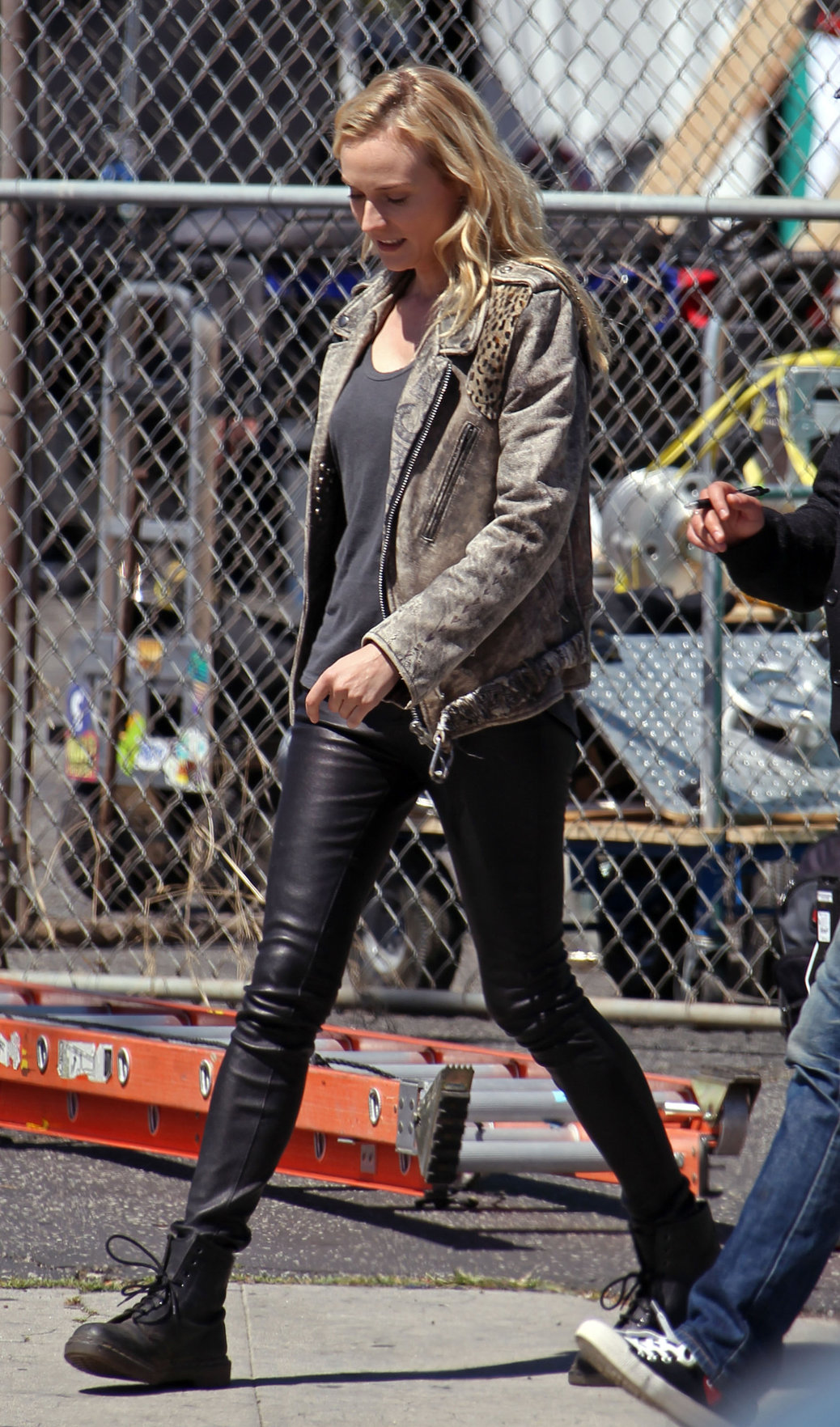 Diane Kruger On the set of her new Movie 'The Bridge' in Los Angeles on April 16, 2013 