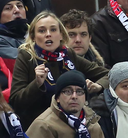 Diane Kruger Pictures Diane Kruger France vs.Germany friendly soccer game in Paris, Frannce on February 6, 2013