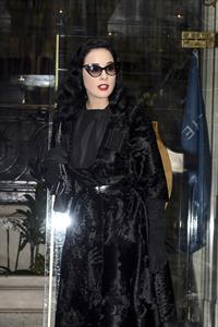 Dita Von Teese - Leaves Hotel Raphael in Paris 1/23/13  
