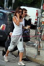 Elisabetta Canalis arrives at Downtown gym in Milan - October 3, 2012 