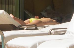 Elizabeth Hurley at a pool in Las Vegas July 7-2013 
