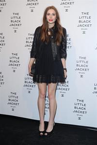 Elizabeth Olsen Chanel The Little Black Jacket - Karl Lagerfeld Photo Ehibition Dinner Party Milan, April 4, 2013 