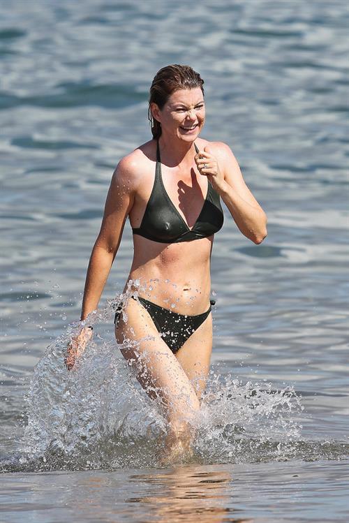 Ellen Pompeo - Wearing a sexy wet bikini on a beach in Maui (June 6, 2012)
