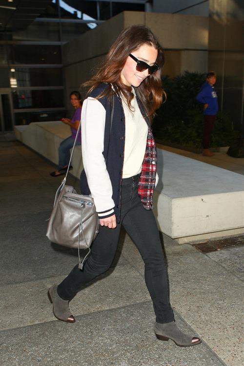 Emilia Clarke LAX airport in Los Angeles, October 15, 2013 