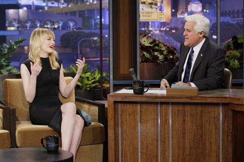 Emma Stone Pictures Emma Stone at The Tonight Show with Jay Leno in Burbank 1/8/13